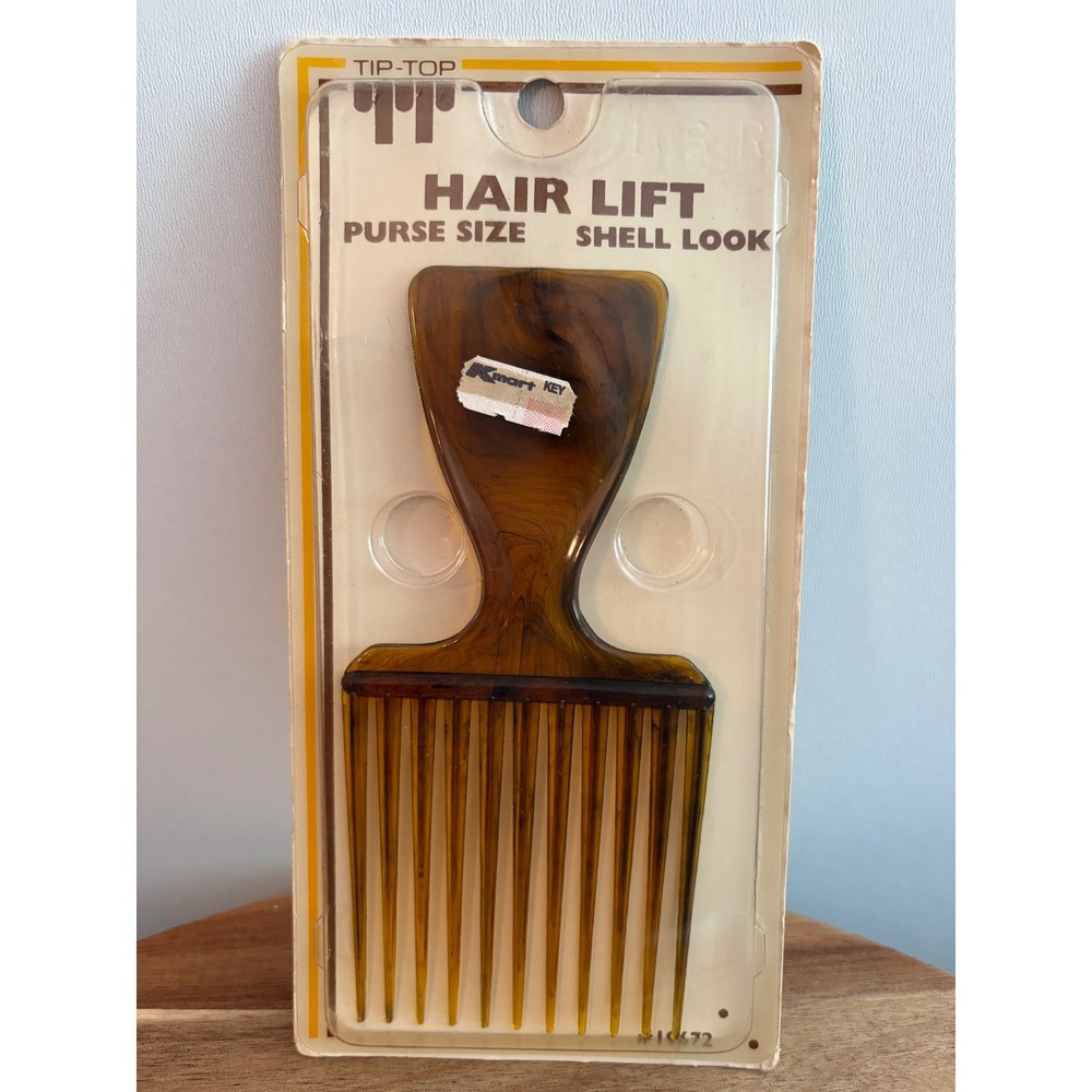 Vintage Tip Top Hair Lift Pick Purse Size Tortoise Shell Color Sealed NEW